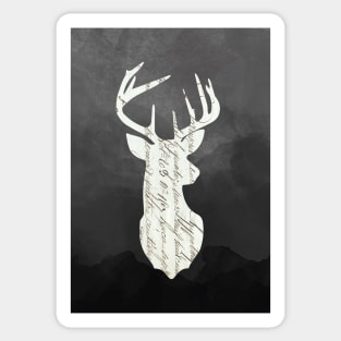 Victorian Deer Head Silhouette Sticker